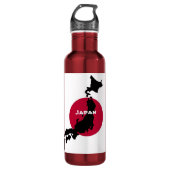 Japan - Map Silhouette en Markering Waterfles (Voorkant)