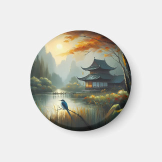 Japan Meer Vogel 1 - Canvas Magneet