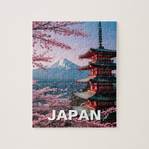 Japan Mount Fuji Fujisan Cherry Blossoms Briefkaar Legpuzzel