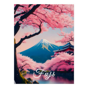 Japan Mount Fuji Kersenbloesem Reisprint Perfect Poster