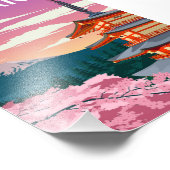 Japan Mount Fuji  Minimale reisposter Foto Afdruk (Hoek)