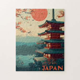 Japan Mount Fuji Pagode vintage Legpuzzel