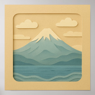 JAPAN Mount Fuji papiersnijden Poster