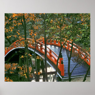 Japan, Nara Pref., Nara. De Koninklijke Brug gloei Poster