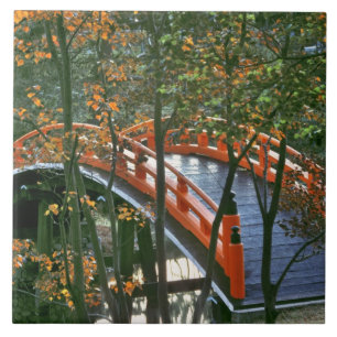Japan, Nara Pref., Nara. De Koninklijke Brug gloei Tegeltje