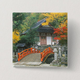 Japan, Nara, Ryuzenji-tempel Vierkante Button 5,1 Cm