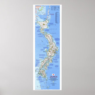 " Japan: National Geographic MAP vanaf 1984... Poster