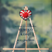 Japan Paar Hart Bruiloft Welkom Acryl Bord (Neutraal)