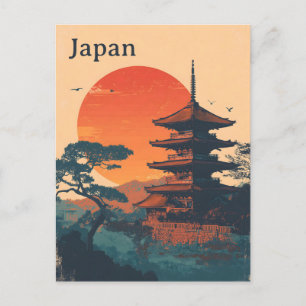 Japan Pagode vintage Briefkaart