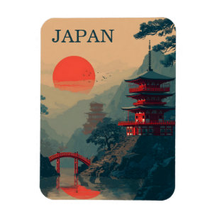 Japan Pagode vintage Magneet