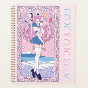Japan Pink Anime Schoolgirl Art Nouveau Illustrato Planner