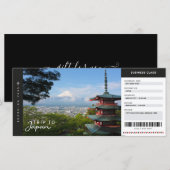 Japan Reis Boardingpas Reis Vakantie Ticket (Voorkant / Achterkant)