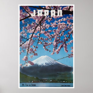 Japan Reisposter Mt Fuji Print Japanse Kersenbloes