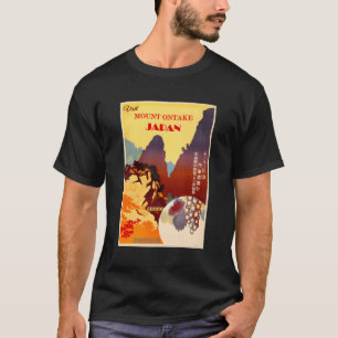 Japan Reizen Poster Print Mount Ontake druiven Vin T-shirt