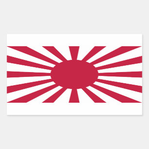 Japan Rising Sun Flag Rechthoekige Sticker