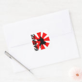 Japan Rising Sun Karate Stance Silhouette Vierkante Sticker (Envelop)