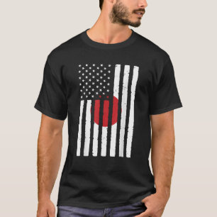 Japan Roots USA Vlag Erfgoed Half Japans Amerika T-shirt