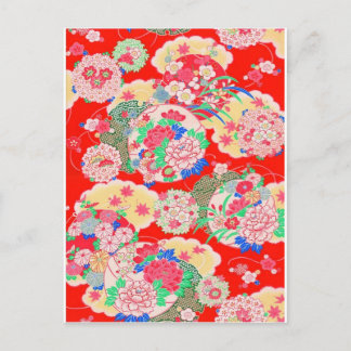 Japan, Sakura, Kimono, Origami, Chiyogami, Bloem, Briefkaart