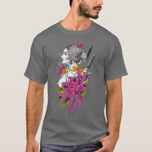 Japan Samurai Geisha Sakura Blossom Cherry Scener T-shirt