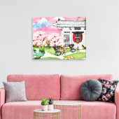 Japan Scene Canvas Afdruk (Insitu (Woonkamer))