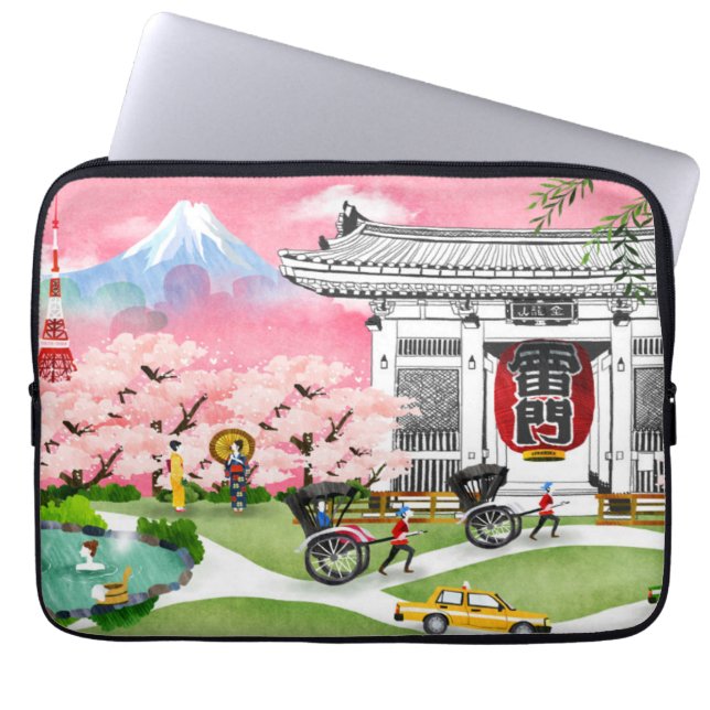 Japan Scene Laptop Sleeve (Voorkant)