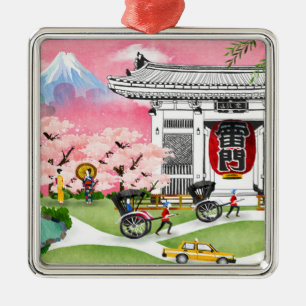 Japan Scene Metalen Ornament
