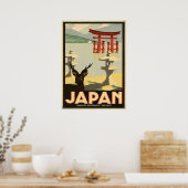  Japan Sika Deer, Torii Gate Travel Poster (Keuken)