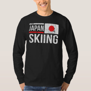 Japan Skiën Vlag Race Sneeuw Berg Winter T-shirt