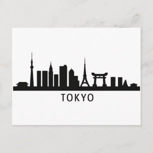 Japan Stadsgezicht Reizen Tokio Silhouet van de Briefkaart