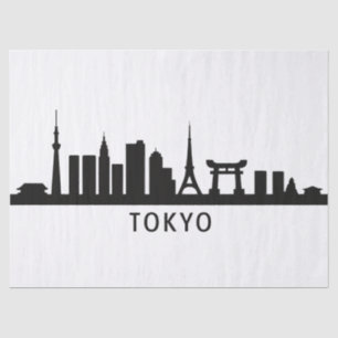 Japan Stadsgezicht Reizen Tokio Silhouet van de Tissuepapier