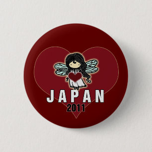 Japan Steun Knop Kleine Japanse Fee Ronde Button 5,7 Cm