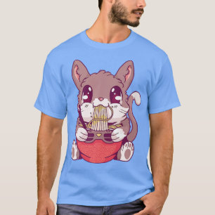 Japan Style Anime Kawaii Ramen Cat 392 T-shirt
