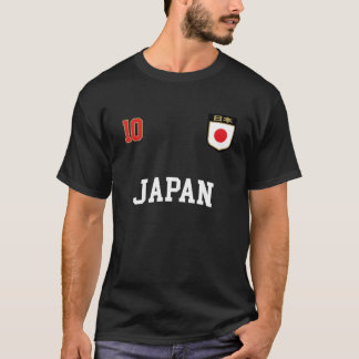Japan Team Sportnummer 10 Japanse vlag T-shirt
