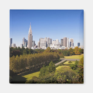 Japan. Tokio. Shinjuku District Silhouette en Magneet