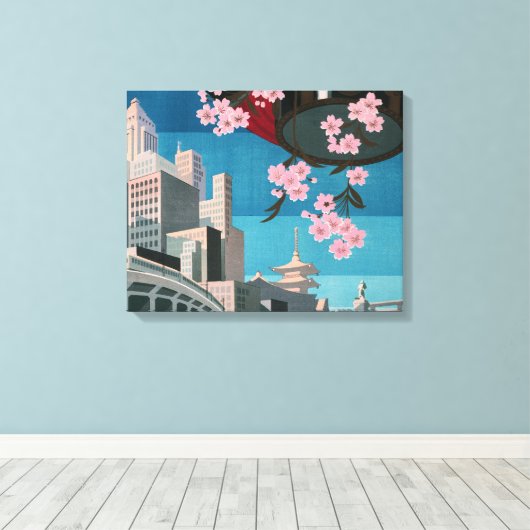 Japan Tokyo Japans reisposter Canvas Afdruk (Insitu (Houten vloer))
