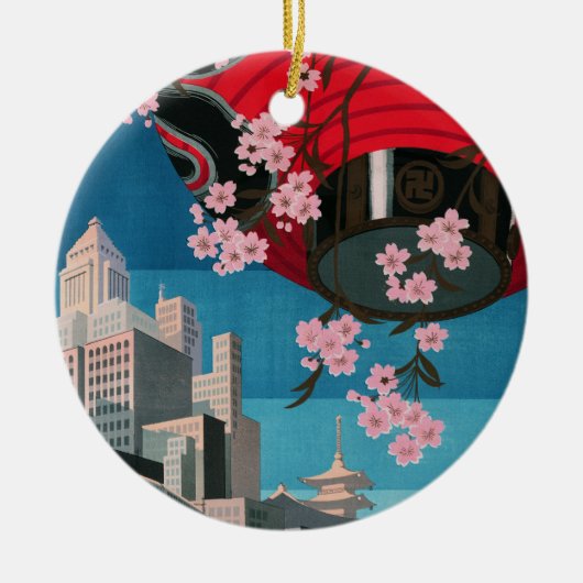 Japan Tokyo  Japans reisposter Keramisch Ornament (Voorkant)