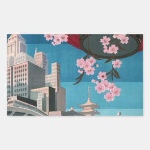 Japan Tokyo Japans reisposter Rechthoekige Sticker