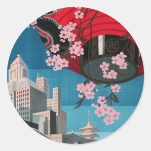 Japan Tokyo  Japans reisposter Ronde Sticker