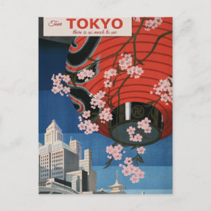 Japan Tokyo Lantern Vintage Travel Briefkaart