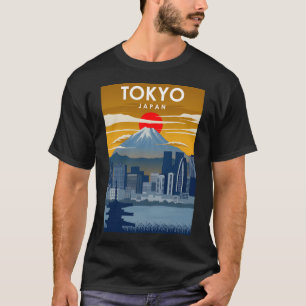 Japan Tokyo Mount Fuji Cityscape Minimal T T-shirt