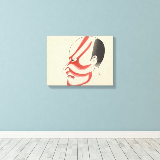 Japan - Traditioneel Kabuki - rood4 - Canvas Afdruk (Insitu (Houten vloer))