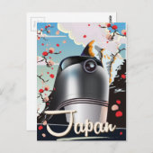 Japan Train vintage-poster. Briefkaart (Voorkant / Achterkant)
