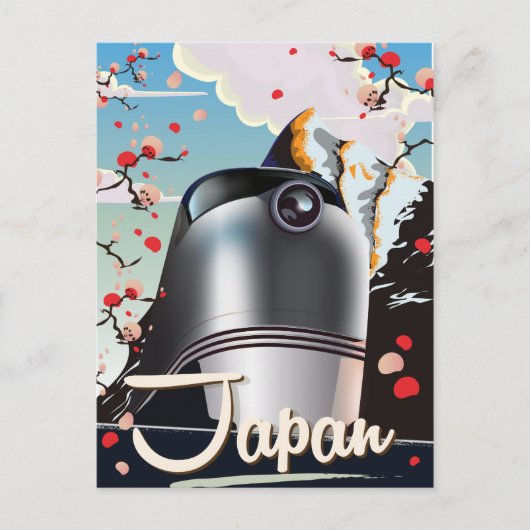 Japan Train vintage-poster. Briefkaart (Voorkant)