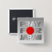 Japan Tsunami Support Vierkante Button 5,1 Cm (Voorkant /achterkant)