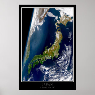 Japan vanaf de ruimte poster