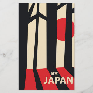 Japan vintage bos reisposter. briefpapier
