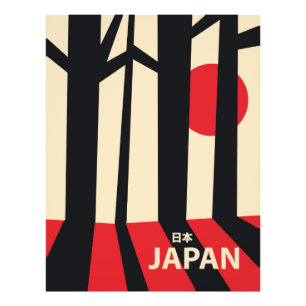 Japan vintage bos reisposter. foto afdruk