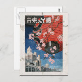Japan Vintage Travel Poster Briefkaart (Voorkant / Achterkant)