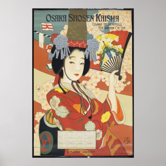 Japan Vintage Travel Poster - Osaka (Voorkant)