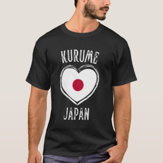 Japan Vlag Hart Kurume Stad T-shirt